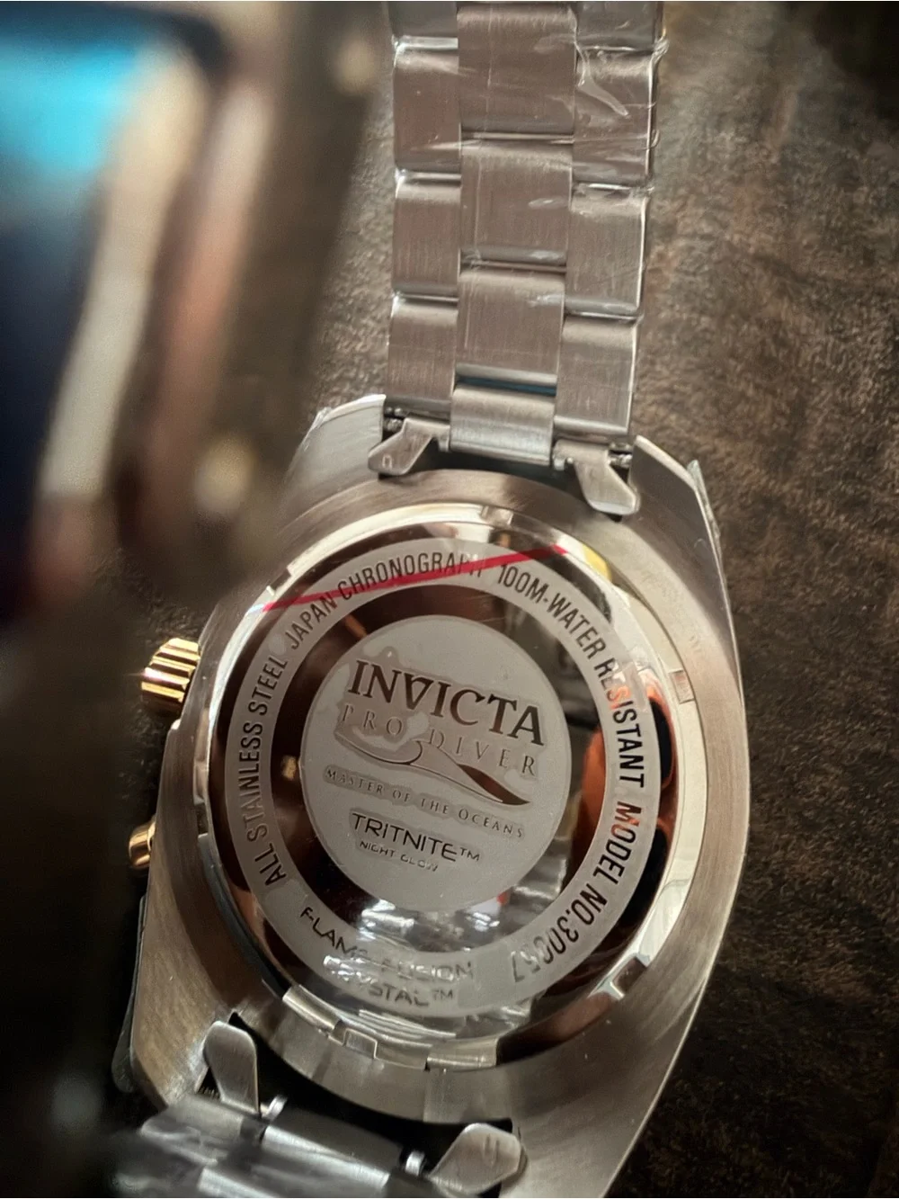 Invicta Men’s Two-Tone Blue Bezel Chronograph Watch